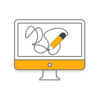 Pencil Drawing Inside Computer Monitor